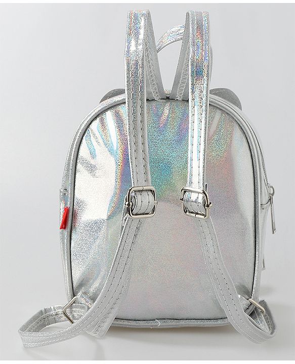 Babyhug Fashion Backpack with Bow Applique Free Size - Silver
