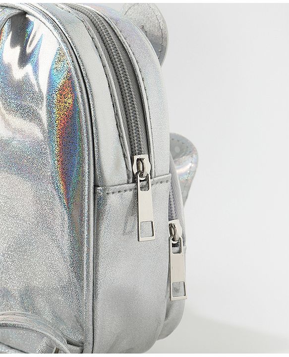 Babyhug Fashion Backpack with Bow Applique Free Size - Silver