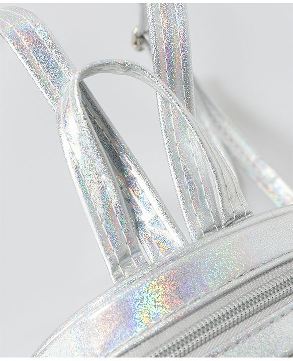 Babyhug Fashion Backpack with Bow Applique Free Size - Silver