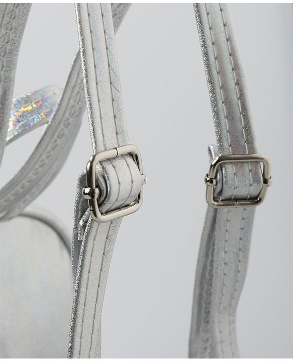 Babyhug Fashion Backpack with Bow Applique Free Size - Silver