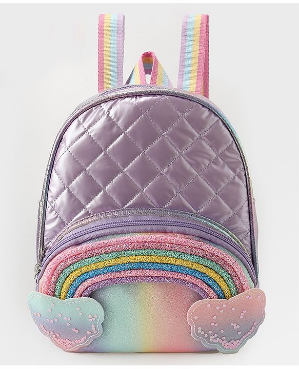 Babyhug Fashion Backpack with Colourful Straps Free Size - Purple