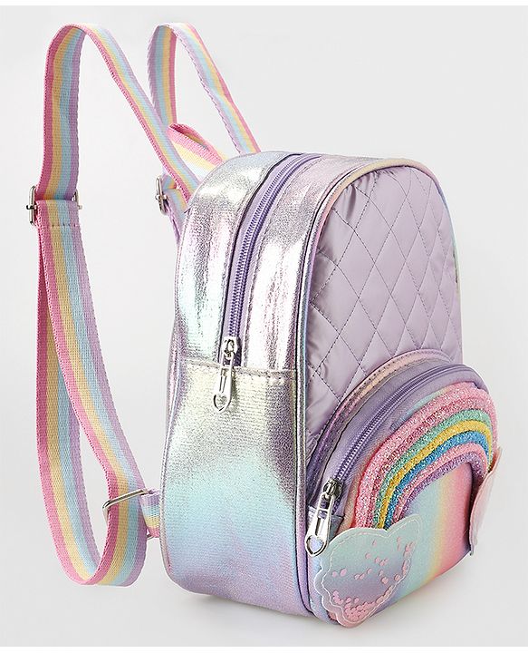 Babyhug Fashion Backpack with Colourful Straps Free Size - Purple
