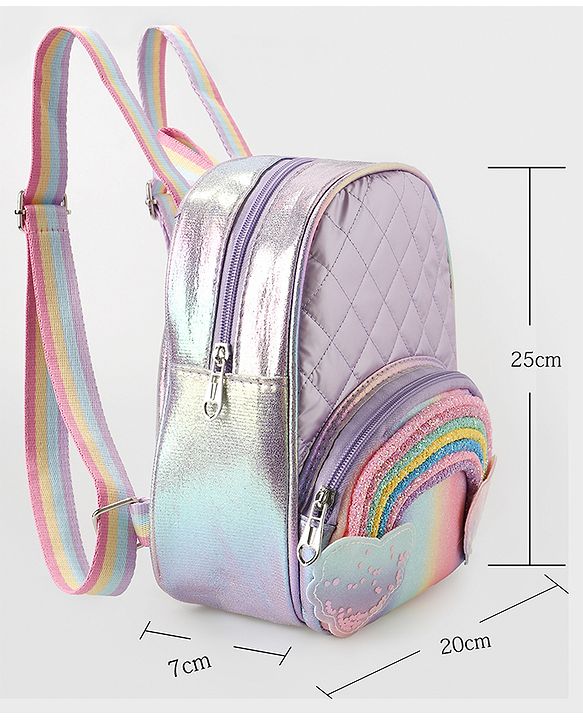 Babyhug Fashion Backpack with Colourful Straps Free Size - Purple