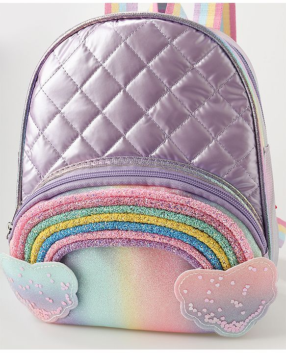Babyhug Fashion Backpack with Colourful Straps Free Size - Purple