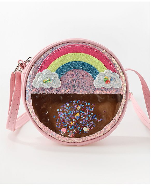 Babyhug Sling Bag with Rainbow Applique Free Size - Green