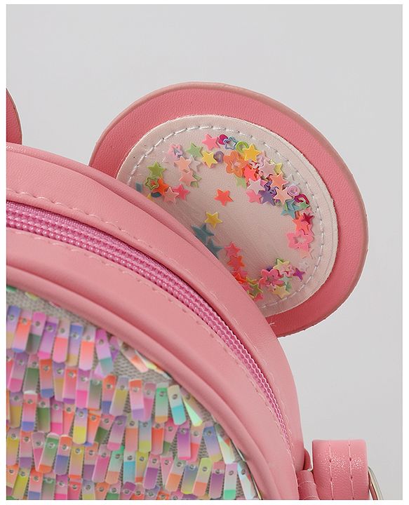Babyhug Sling Bag with Bow Applique - Dark Pink