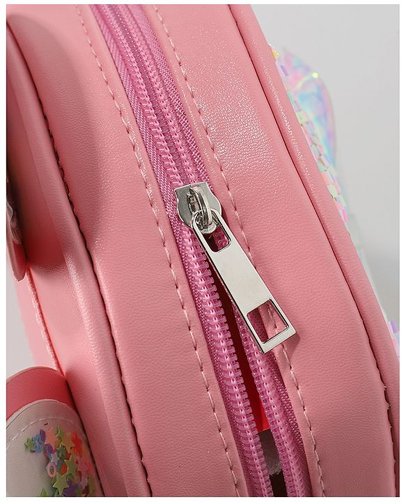Babyhug Sling Bag with Bow Applique - Dark Pink