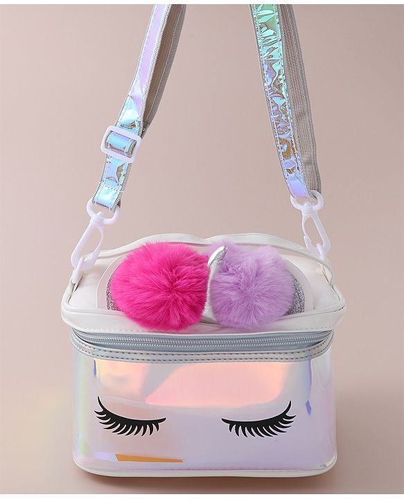 Babyhug Sling Bag with Unicorn Design Free Size - Silver