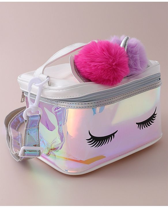 Babyhug Sling Bag with Unicorn Design Free Size - Silver