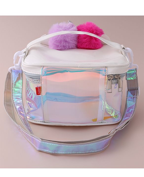 Babyhug Sling Bag with Unicorn Design Free Size - Silver