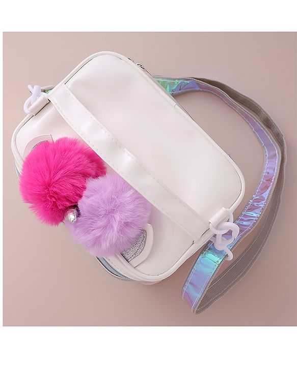 Babyhug Sling Bag with Unicorn Design Free Size - Silver