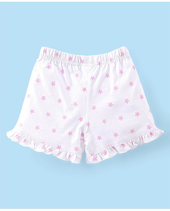 Babyhug Cotton Knit Half Sleeves Night Suit Unicorn Print -Pink