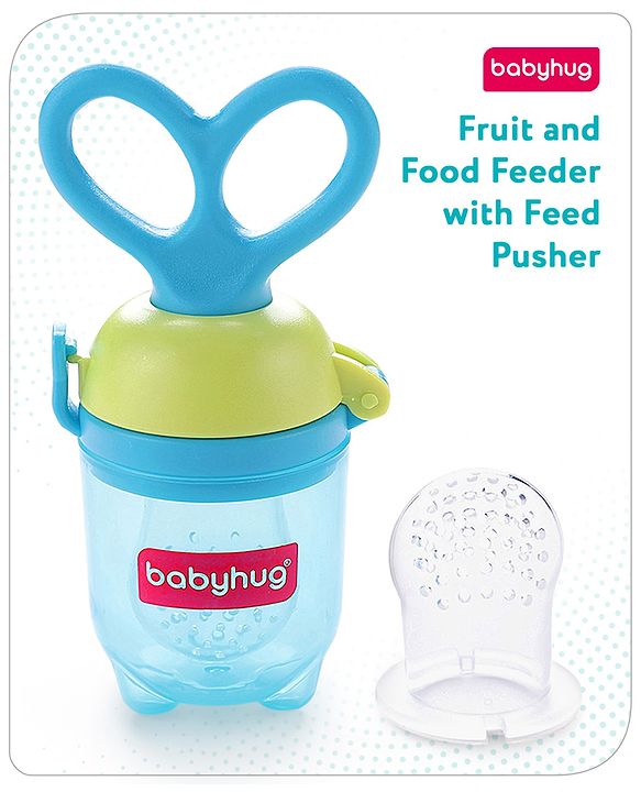 Babyhug Fruit & Food Feeder with Feed Pusher- Blue