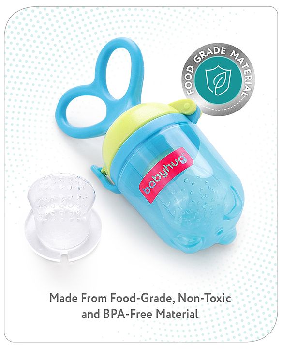Babyhug Fruit & Food Feeder with Feed Pusher- Blue