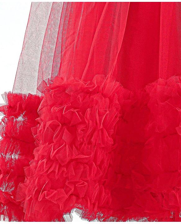 Pine Kids Sleeveless Party Gown with Sequin Detailing - Red