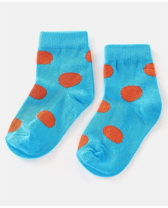 Cute Walk by Babyhug Cotton Blend Rich Non Terry Antibacterial Ankle Length Socks Polka Dots Design Pack of 5 - Multicolour