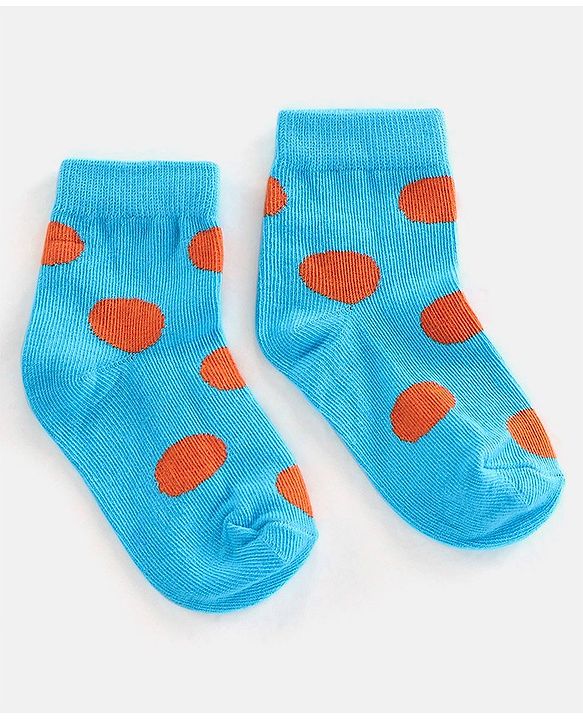 Cute Walk by Babyhug Cotton Blend Rich Non Terry Antibacterial Ankle Length Socks Polka Dots Design Pack of 5 - Multicolour