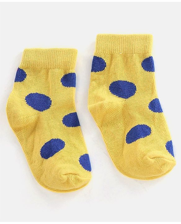 Cute Walk by Babyhug Cotton Blend Rich Non Terry Antibacterial Ankle Length Socks Polka Dots Design Pack of 5 - Multicolour