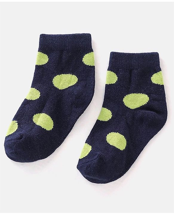 Cute Walk by Babyhug Cotton Blend Rich Non Terry Antibacterial Ankle Length Socks Polka Dots Design Pack of 5 - Multicolour