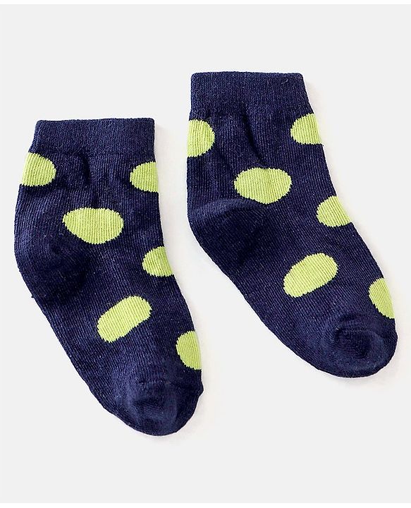 Cute Walk by Babyhug Cotton Blend Rich Non Terry Antibacterial Ankle Length Socks Polka Dots Design Pack of 5 - Multicolour