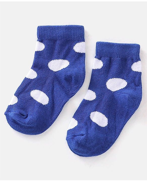 Cute Walk by Babyhug Cotton Blend Rich Non Terry Antibacterial Ankle Length Socks Polka Dots Design Pack of 5 - Multicolour
