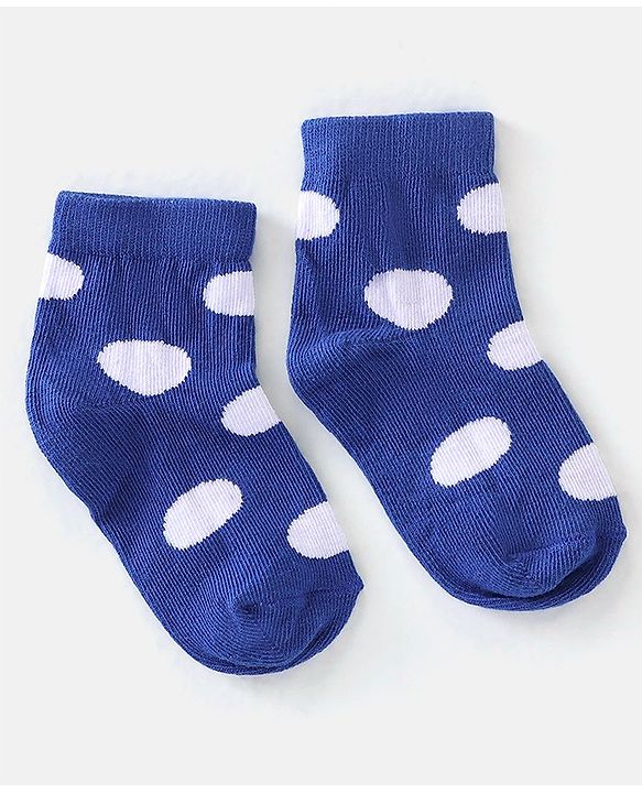 Cute Walk by Babyhug Cotton Blend Rich Non Terry Antibacterial Ankle Length Socks Polka Dots Design Pack of 5 - Multicolour