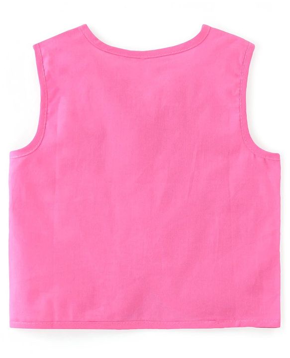 Babyhug 100% Cotton Woven Sleeveless Jhabla Heart Print Pack of 3 - Pink & White