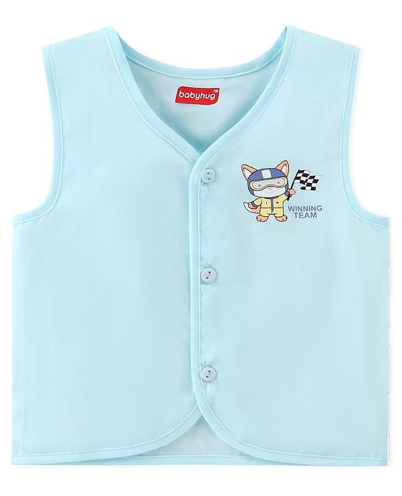 Babyhug 100% Cotton Poplin Woven Sleeveless Jhabla Checks & Badge Print Pack Of 3 - Multicolor