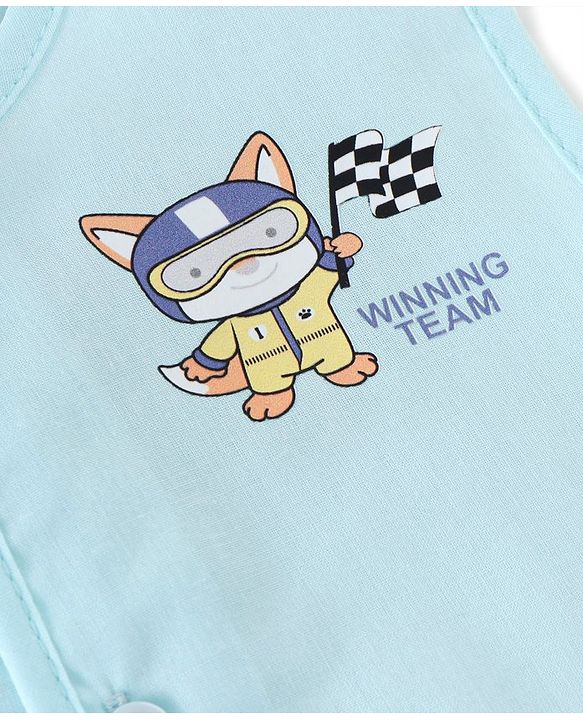 Babyhug 100% Cotton Poplin Woven Sleeveless Jhabla Checks & Badge Print Pack Of 3 - Multicolor