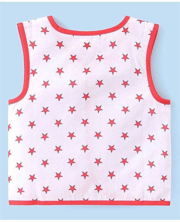 Babyhug 100% Cotton Sleeveless Front Open Jhabla Camp Theme Print Pack Of 3 - Yellow & White