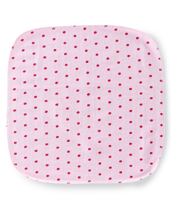 Babyhug Terry Knit Hand And Face Towels Polka Dot Print Pack Of 6 Multicolour