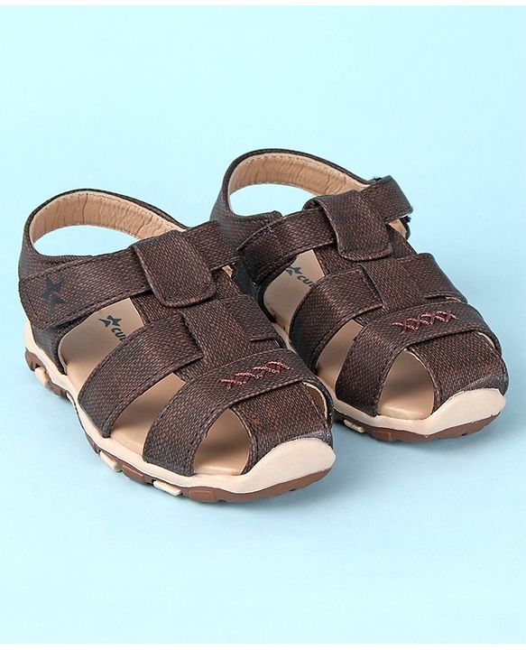 Cute Walk by Babyhug Velcro Closure Sandals   - Brown