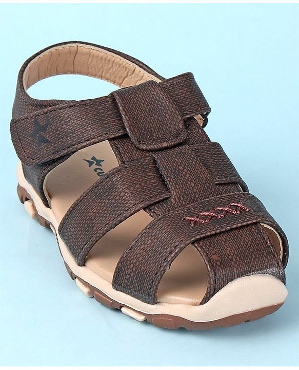 Cute Walk by Babyhug Velcro Closure Sandals   - Brown