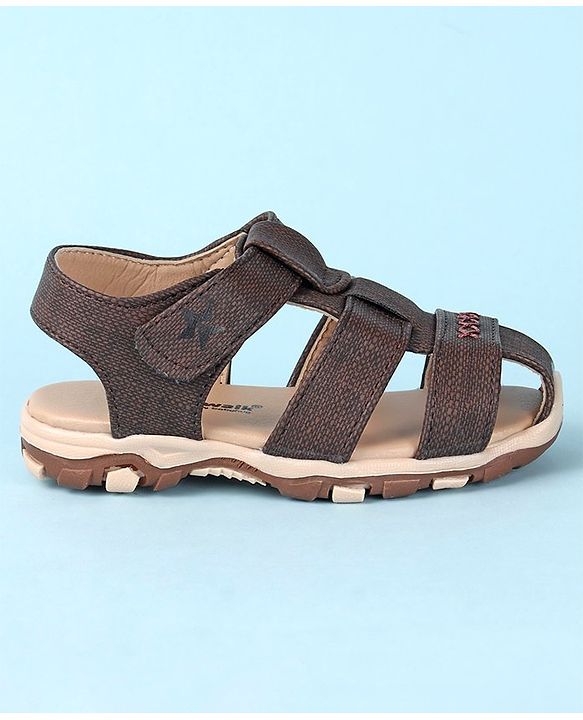 Cute Walk by Babyhug Velcro Closure Sandals   - Brown