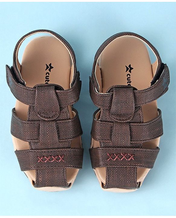 Cute Walk by Babyhug Velcro Closure Sandals   - Brown