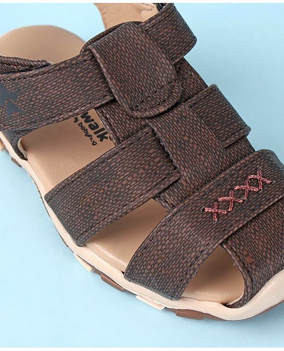 Cute Walk by Babyhug Velcro Closure Sandals   - Brown