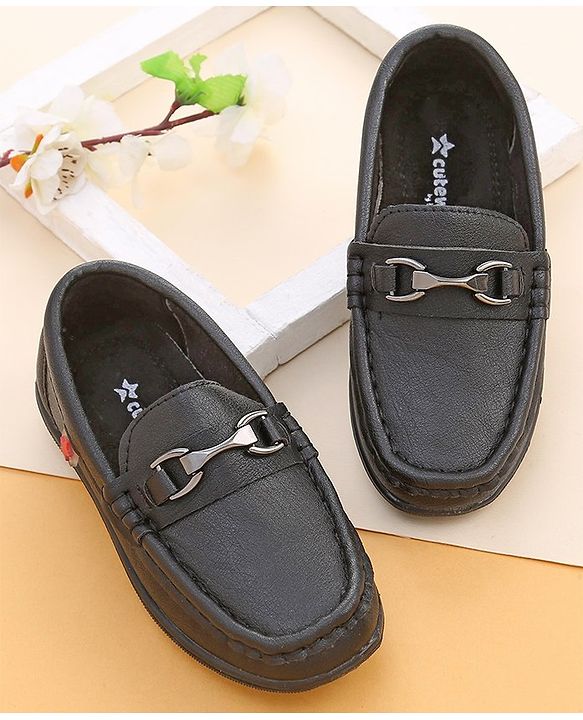 Cute Walk by Babyhug Slip On Solid Formal & Partywear Shoes with Applique - Camel Brown