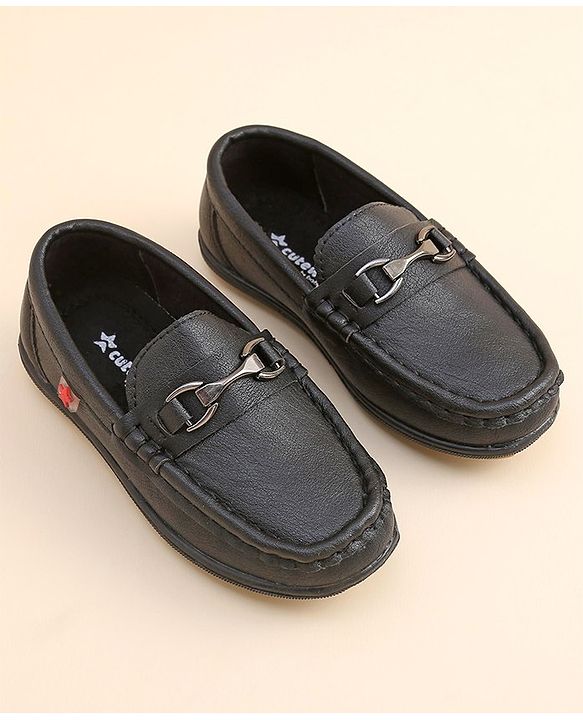 Cute Walk by Babyhug Slip On Solid Formal & Partywear Shoes with Applique - Camel Brown
