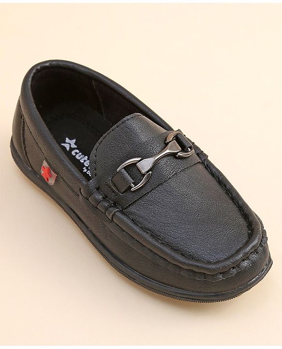 Cute Walk by Babyhug Slip On Solid Formal & Partywear Shoes with Applique - Camel Brown