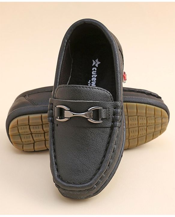 Cute Walk by Babyhug Slip On Solid Formal & Partywear Shoes with Applique - Camel Brown
