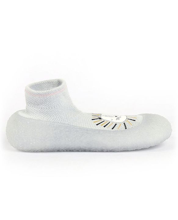 Cute Walk by Babyhug Slip On Sock Shoes Teddy Design- Blue