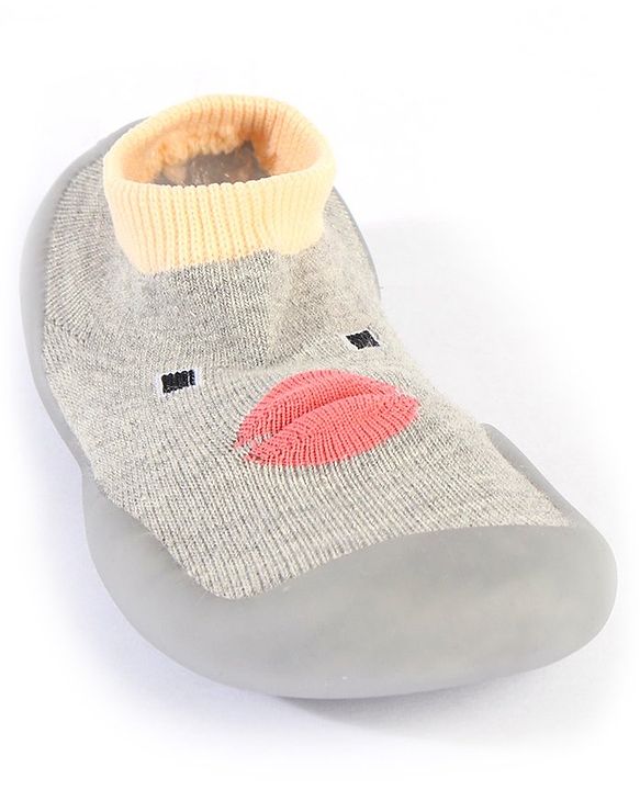 Cute Walk by Babyhug Socks Shoes Animal Design - Grey