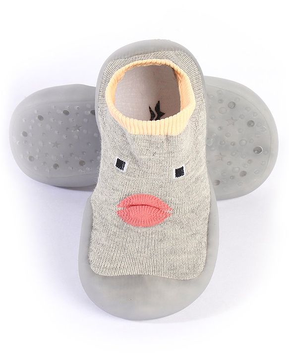 Cute Walk by Babyhug Socks Shoes Animal Design - Grey