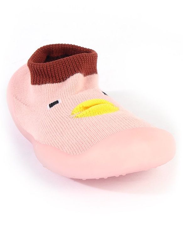Cute Walk by Babyhug Sock Shoes Animal Design- Pink
