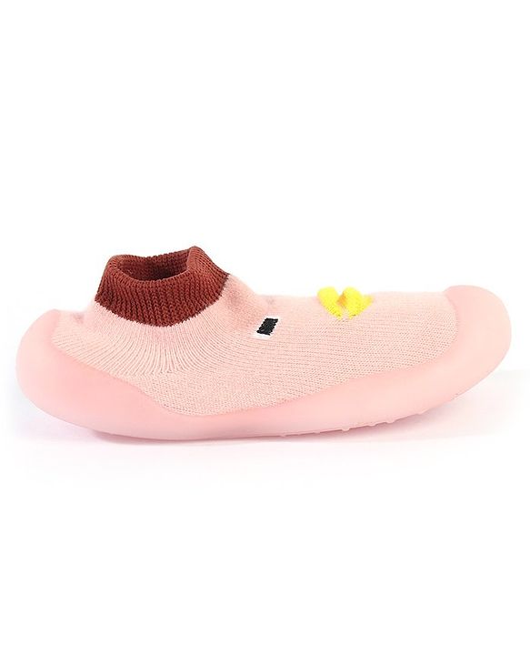 Cute Walk by Babyhug Sock Shoes Animal Design- Pink