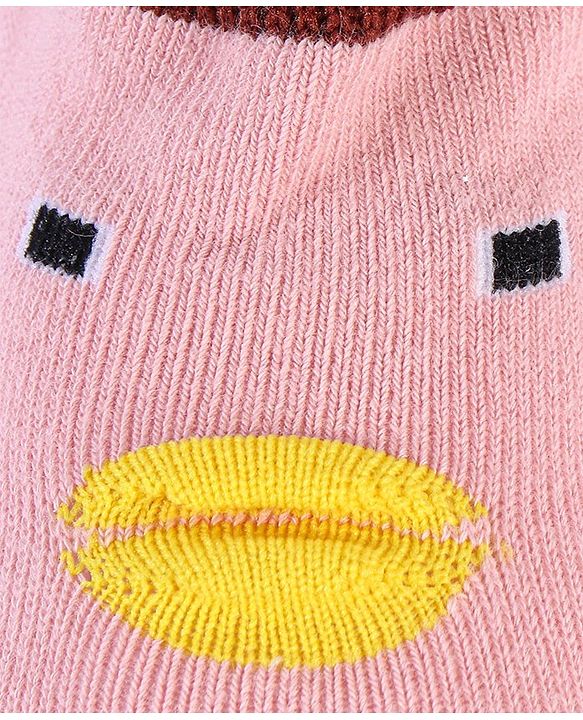 Cute Walk by Babyhug Sock Shoes Animal Design- Pink