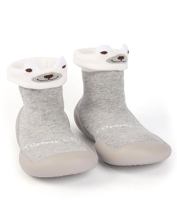 Cute Walk by Babyhug Sock Shoes - Grey