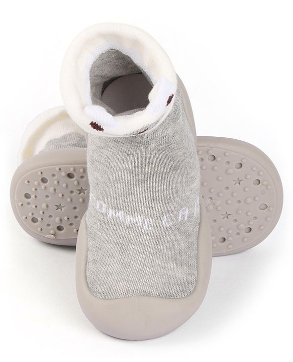 Cute Walk by Babyhug Sock Shoes - Grey