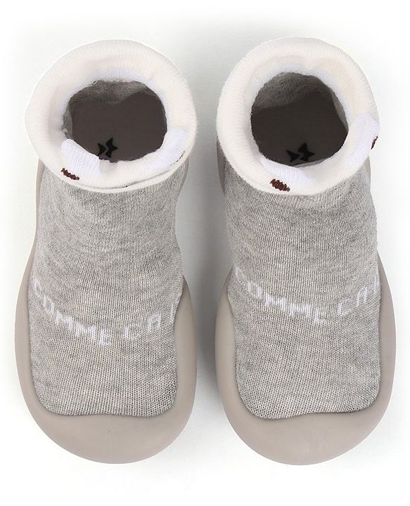 Cute Walk by Babyhug Sock Shoes - Grey