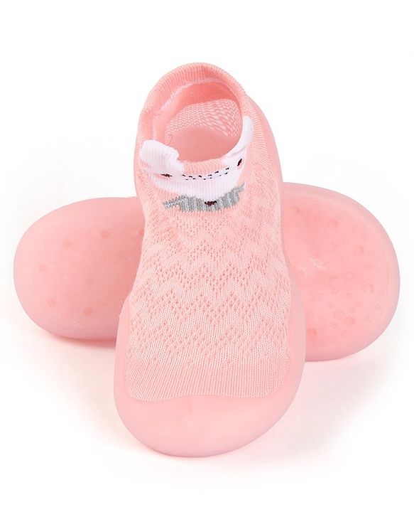 Cute Walk by Babyhug Mouse Design Socks Shoe - Pink